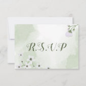 fleurs blanches verdure choix de repas RSVP carte (Dos)
