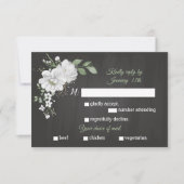 fleurs blanches verdure choix repas noir carte RSV (Devant)