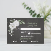 fleurs blanches verdure choix repas noir carte RSV (Debout devant)