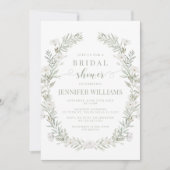 Fleurs blanches verdure Douche nuptiale Invitation (Devant)