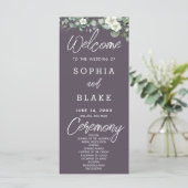 Fleurs Blanches Verdure Grise Programme de Mariage (Debout devant)