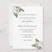 Fleurs blanches Verdure Magnolia Faire-part de mar (Devant)