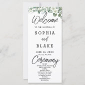 Fleurs Blanches Verdure Programme de Mariage Blanc (Devant)