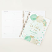 fleurs blanches vert menthe or mariage (Devant avec enveloppe)