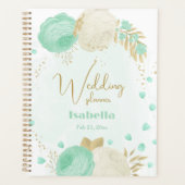 fleurs blanches vert menthe or mariage (Devant)