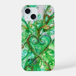 FLEURS BLANCHES vert turquoise clair blanc