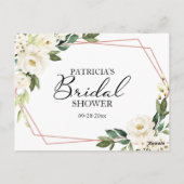 Fleurs blanches vertes Cartes de conseil Fête des  (Dos)