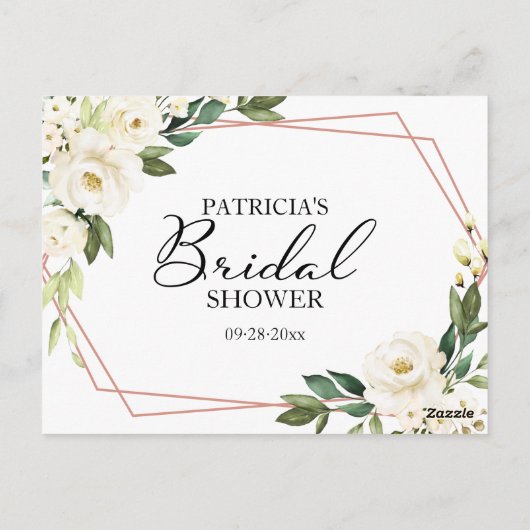 Fleurs blanches vertes Cartes de conseil Fête des  (Dos)