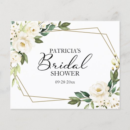 Fleurs blanches vertes Cartes de conseil Fête des  (Dos)