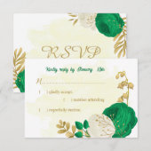 fleurs blanches vertes or mariage botanique RSVP c (Devant / Derrière)