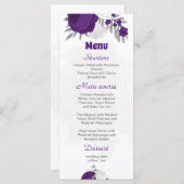 fleurs blanches violettes menu mariage botanique a (Devant / Derrière)