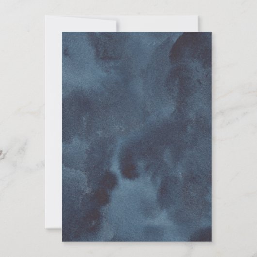 fleurs bleu clair lune faire-part de mariage (Dos)