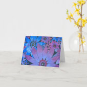 FLEURS BLEU ET CARTE ROSE (Fleur jaune)