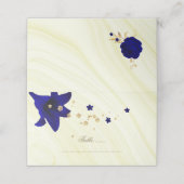 fleurs bleu roi carte de placement or (Extérieur déplié)