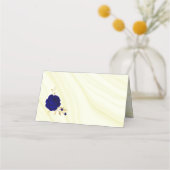 fleurs bleu roi carte de placement or (Dos)