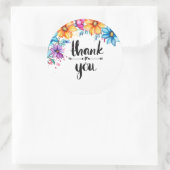 Fleurs bleu rose merci sticker (Sac)