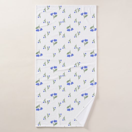 Fleurs bleues  (Serviette de bain)