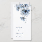 Fleurs bleues artistiques | Programme de mariage (Devant)