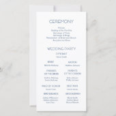 Fleurs bleues artistiques | Programme de mariage (Dos)