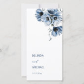 Fleurs bleues artistiques | Programme de mariage (Devant)