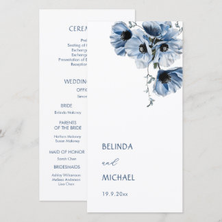 Fleurs bleues artistiques | Programme de mariage