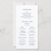 Fleurs bleues artistiques | Programme de mariage (Dos)