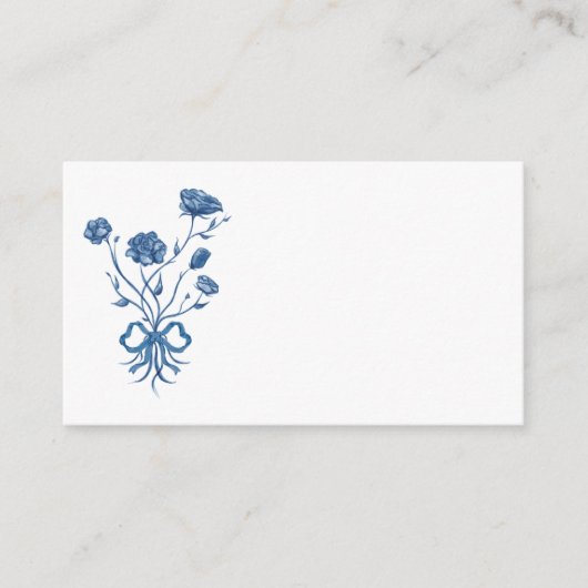 Fleurs Bleues Avec Carte Bow (Devant)