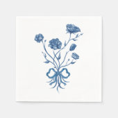 Fleurs Bleues Avec Serviettes En Papier Bow (Devant)
