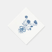 Fleurs Bleues Avec Serviettes En Papier Bow (Coin)