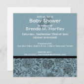 Fleurs bleues Bébé Douche Invitations (Devant / Derrière)