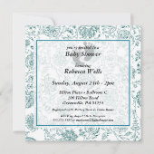 Fleurs bleues Bébé Douche Invitations (Devant)