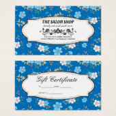 Fleurs bleues blanches | Carte cadeau (Devant & derrière)