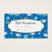 Fleurs bleues blanches | Carte cadeau (Dos)