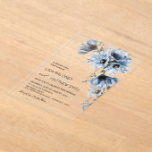 Fleurs Bleues Blanches Invitation de Mariage Clair (Poser)