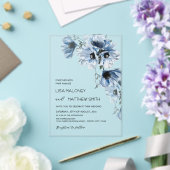 Fleurs Bleues Blanches Invitation de Mariage Clair (Insitu (Mariage))