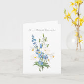 fleurs bleues blanches Penser à vous Carte de symp (Fleur jaune)