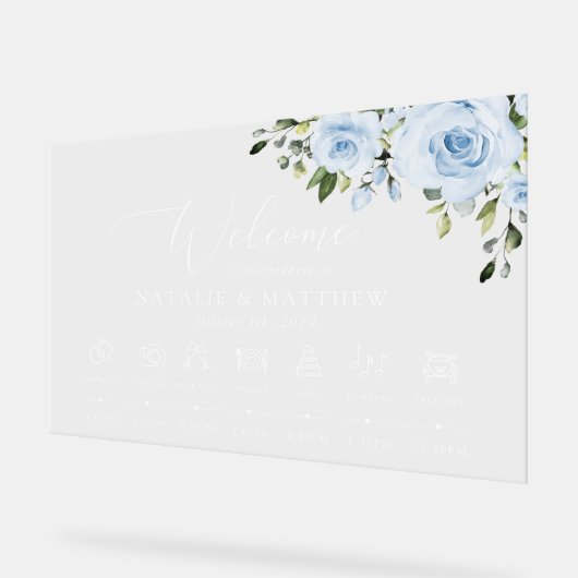 Fleurs bleues, Boho, Mariage Bienvenue (Angle)