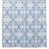 Fleurs Bleues Botaniques Rideau de douche (Devant)