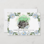 Fleurs bleues Carte de conseil Baby shower Hallowe (Dos)