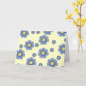 Fleurs bleues D5 Carte de voeux Blank de base (Fleur jaune)