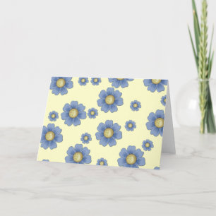 Fleurs bleues D5 Carte de voeux Blank de base