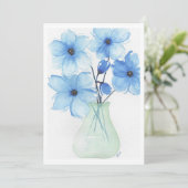 Fleurs bleues dans un vase Cartes de notes (Debout devant)