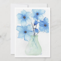 Fleurs bleues dans un vase Cartes de notes