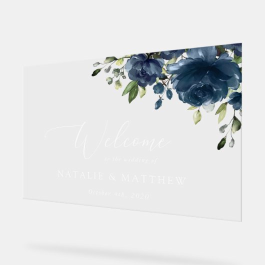 Fleurs bleues de la Marine, Verdure, Boho, Mariage (Angle)