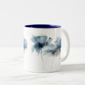Fleurs bleues délicates Mug à deux tons (Devant droit)