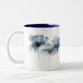 Fleurs bleues délicates Mug à deux tons (Gauche)