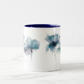 Fleurs bleues délicates Mug à deux tons (Centre)
