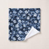 Fleurs bleues Denim (Gant de toilette)