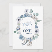 Fleurs Bleues Deux deviennent un Faire-part de mar (Devant)
