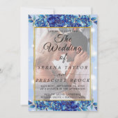 Fleurs Bleues Élégant Faire-part de mariage Vellum (Devant)